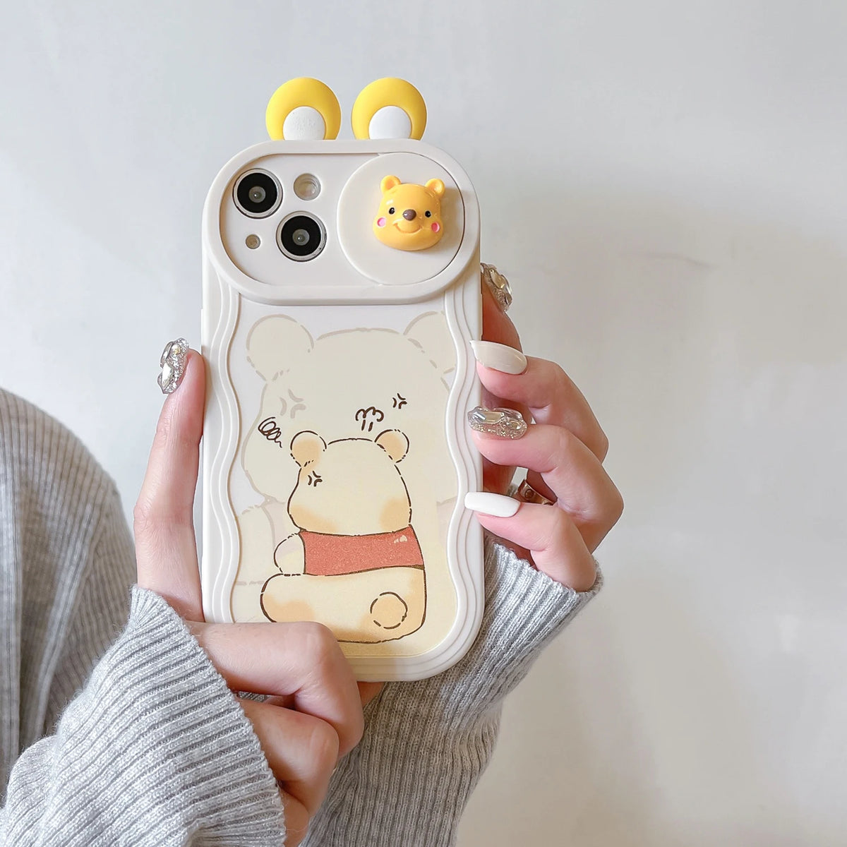 3D Cartoon Ears Sliding Camera Case For iPhone