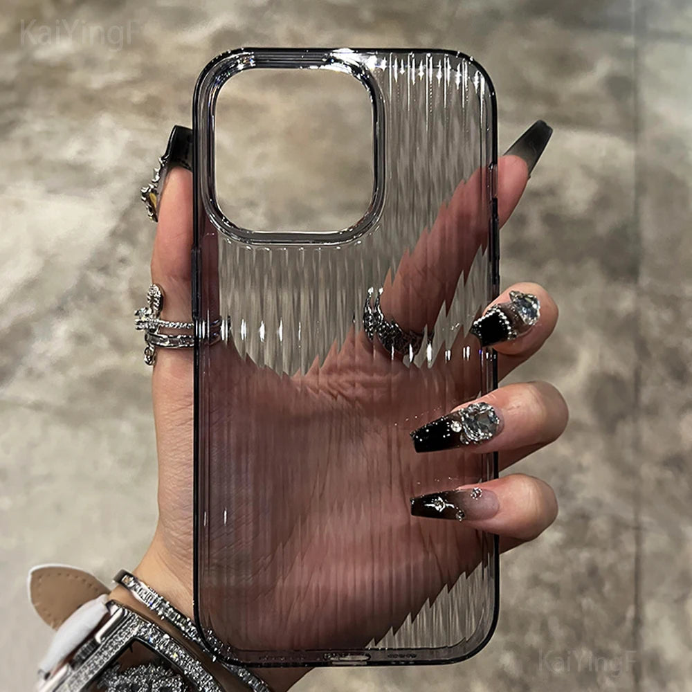 Clear Corrugated Silicone Case for iPhone