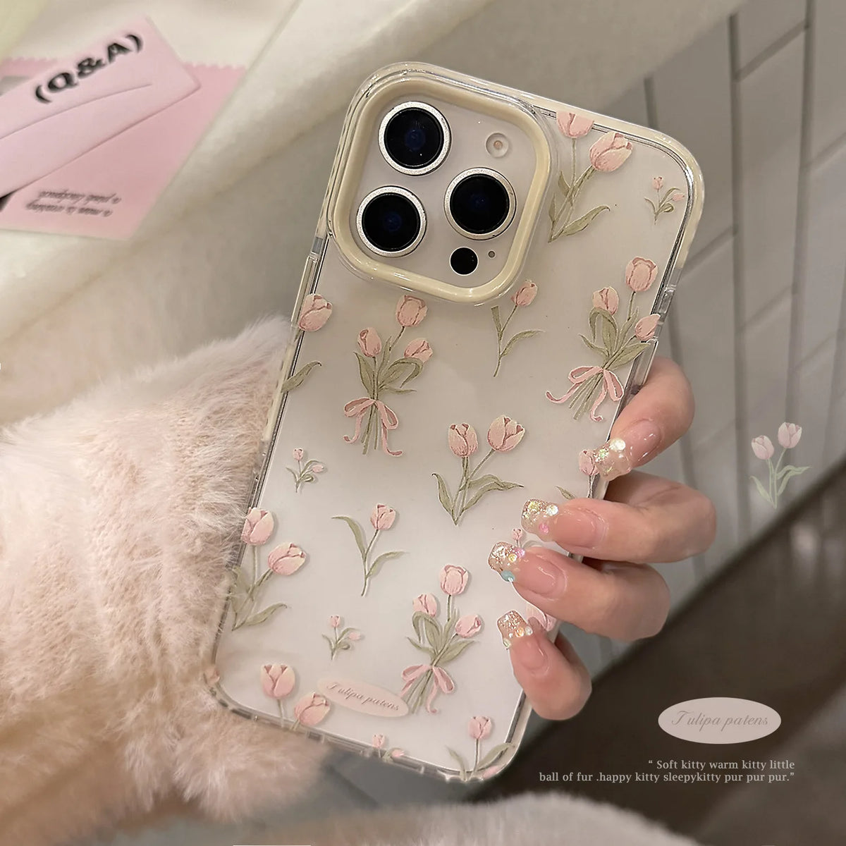 Pink Tulips Floral Phone Case