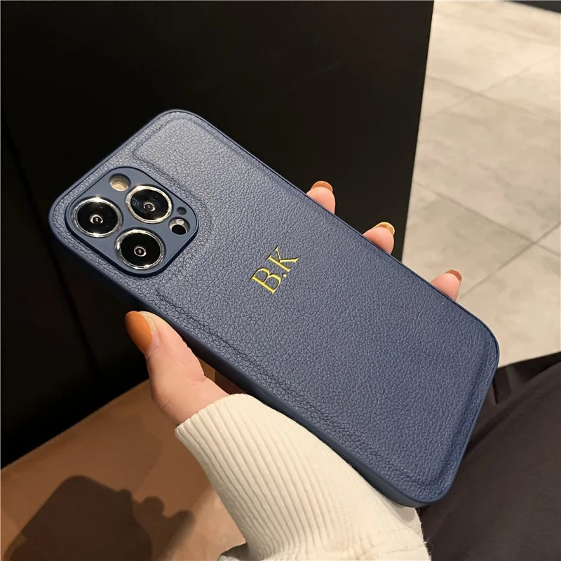 Custom Name Leather Case for iPhone