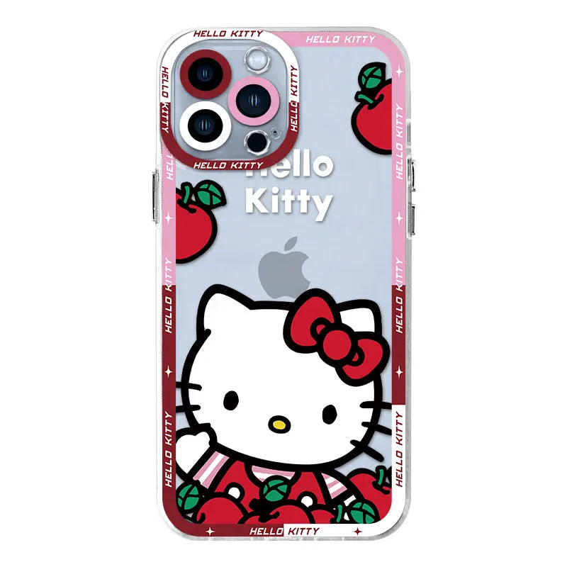 Clear Hello Kitty & Blue Puppy Phone Case for iPhone