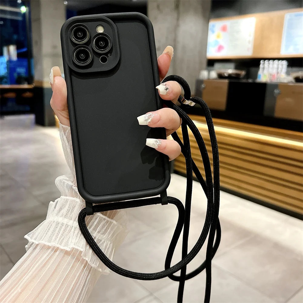 Clear Crossbody Lanyard Case for iPhone