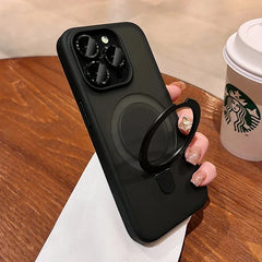 Matte Magnetic Case with Ring for iPhone