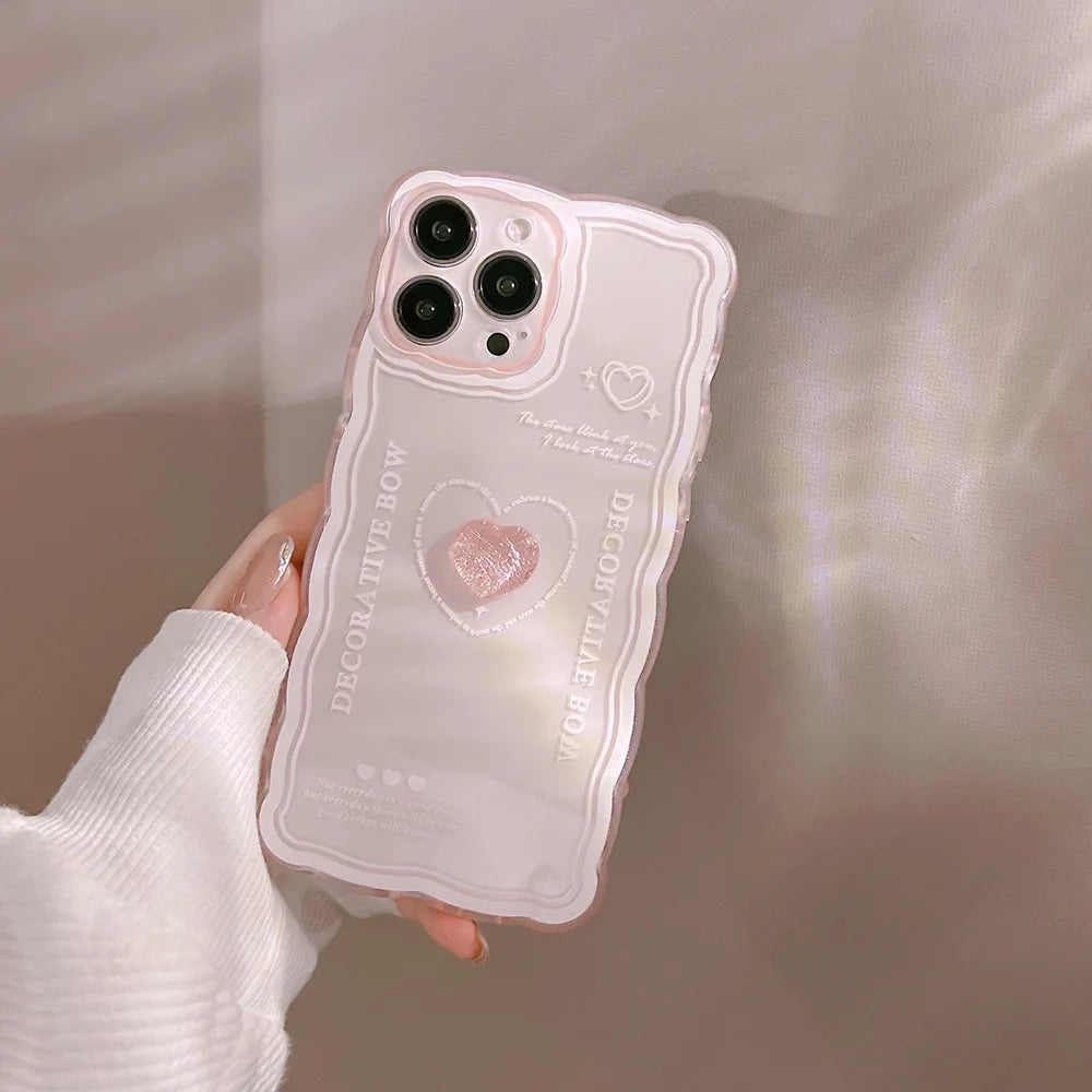 Cute 3D Crystal Bow Heart Case for iPhone