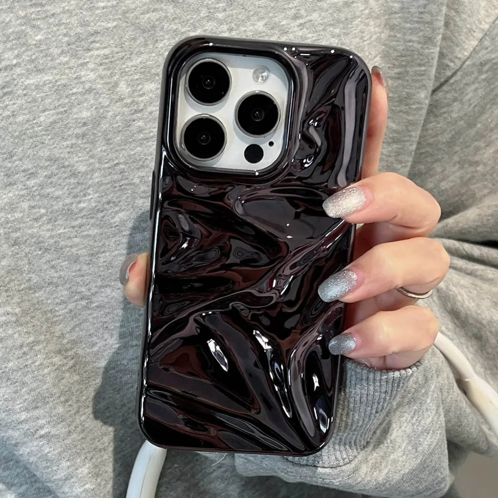 Electroplate 3D Wrinkle Phone Case for iPhone