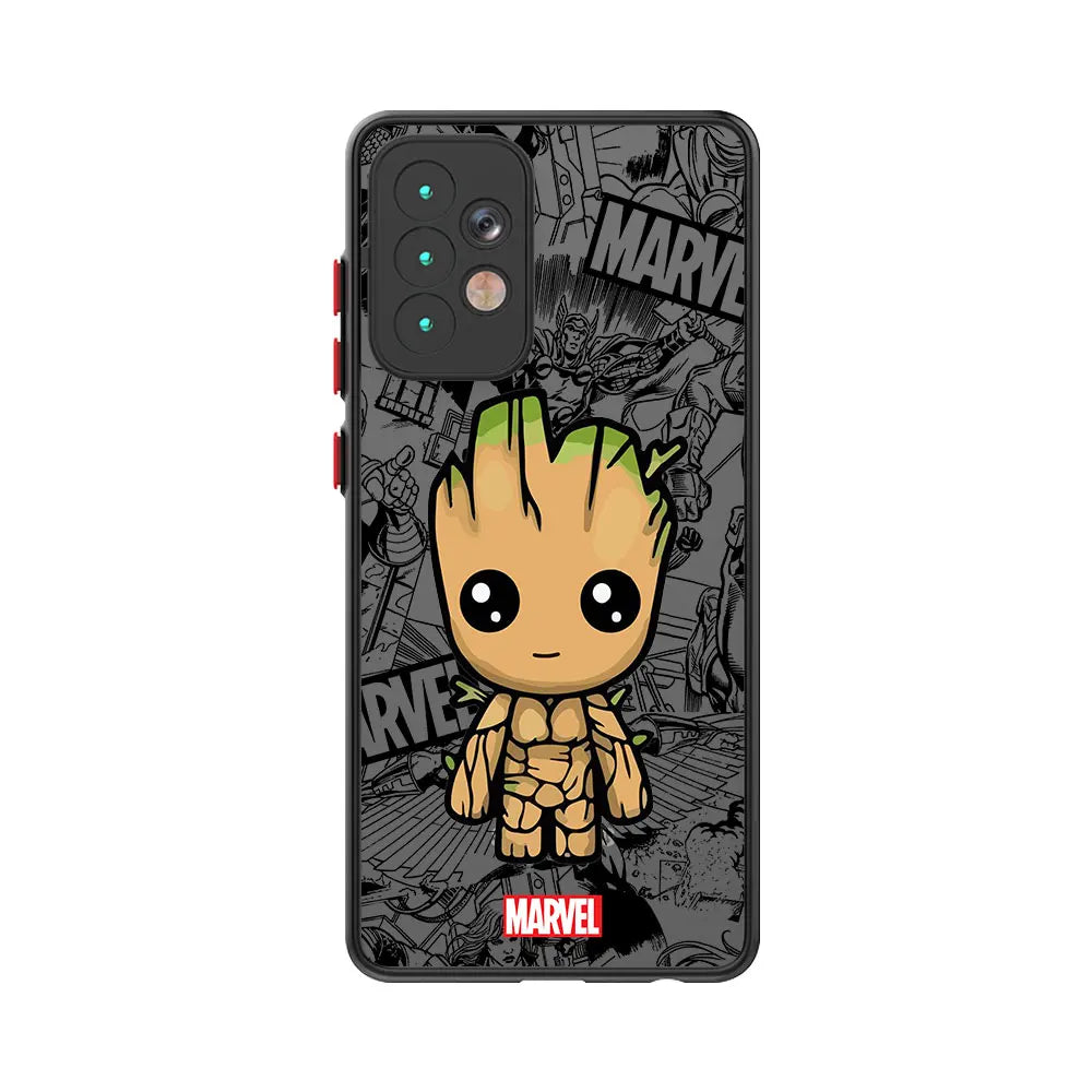 Marvel Cartoon Groot & Spider-Man Phone Case for Samsung Galaxy