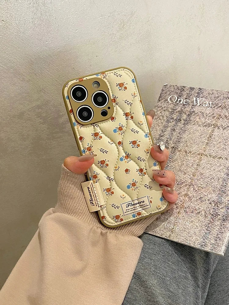 Floral Soft Leather Texture Phone Case