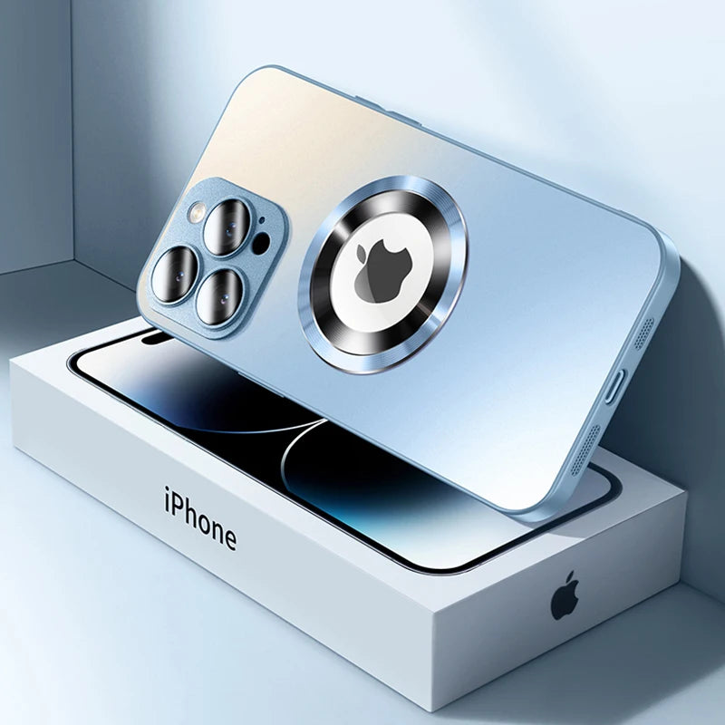 Matte Magnetic Tempered Glass Phone Case for iPhone