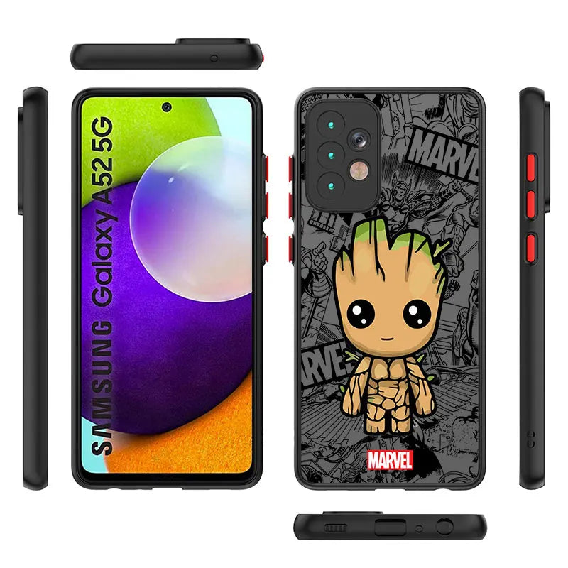 Marvel Cartoon Groot & Spider-Man Phone Case for Samsung Galaxy