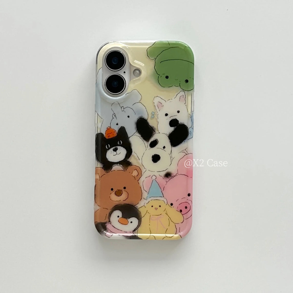 Fun Cute Graffiti Cartoon Animal Phone Case for iPhone