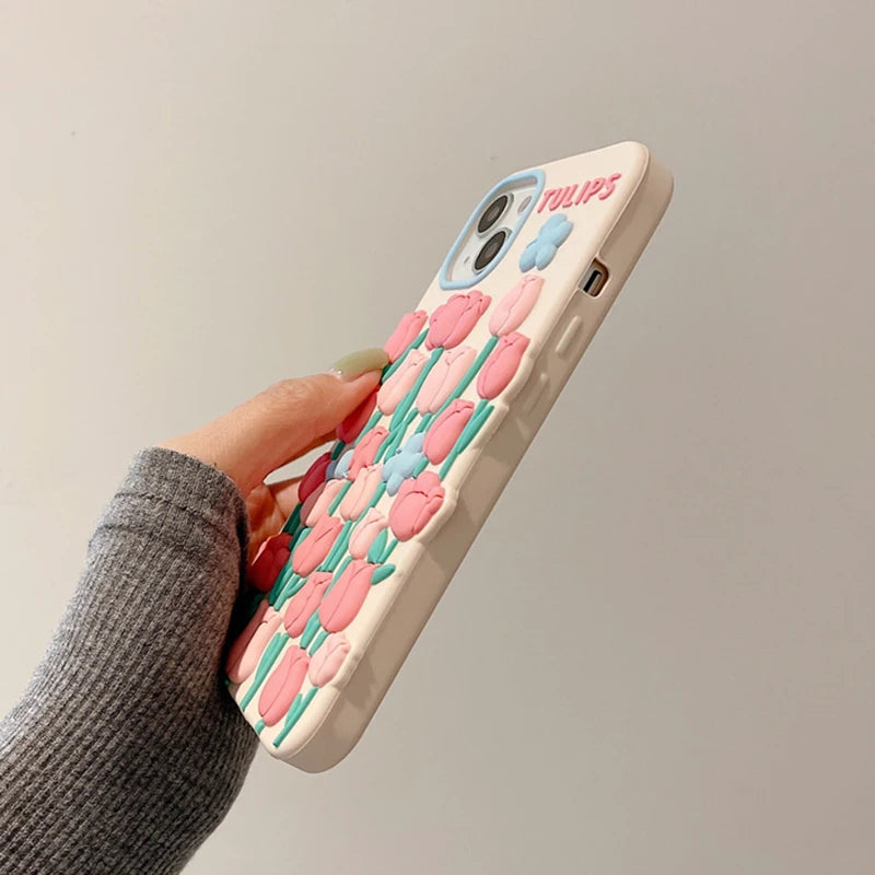 Tulip Butterfly Silicone Phone Case