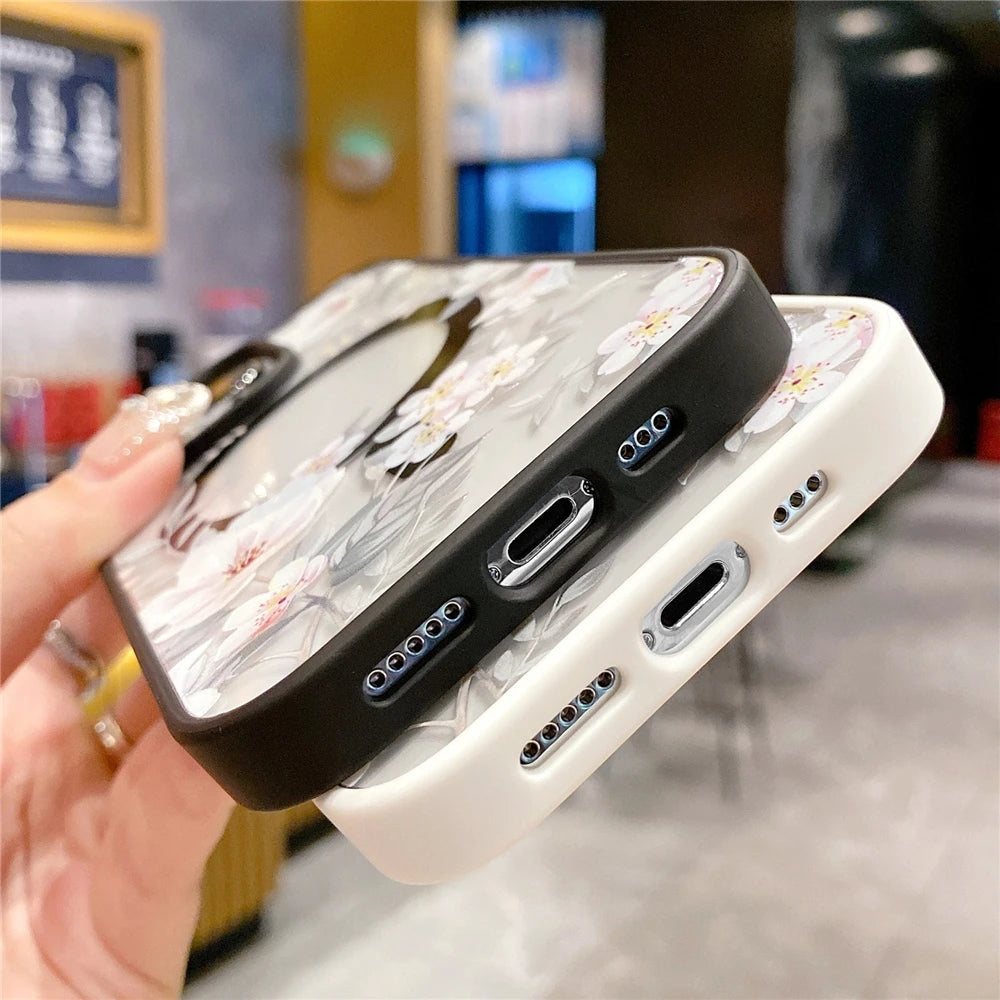 Clear Floral Magsafe Case