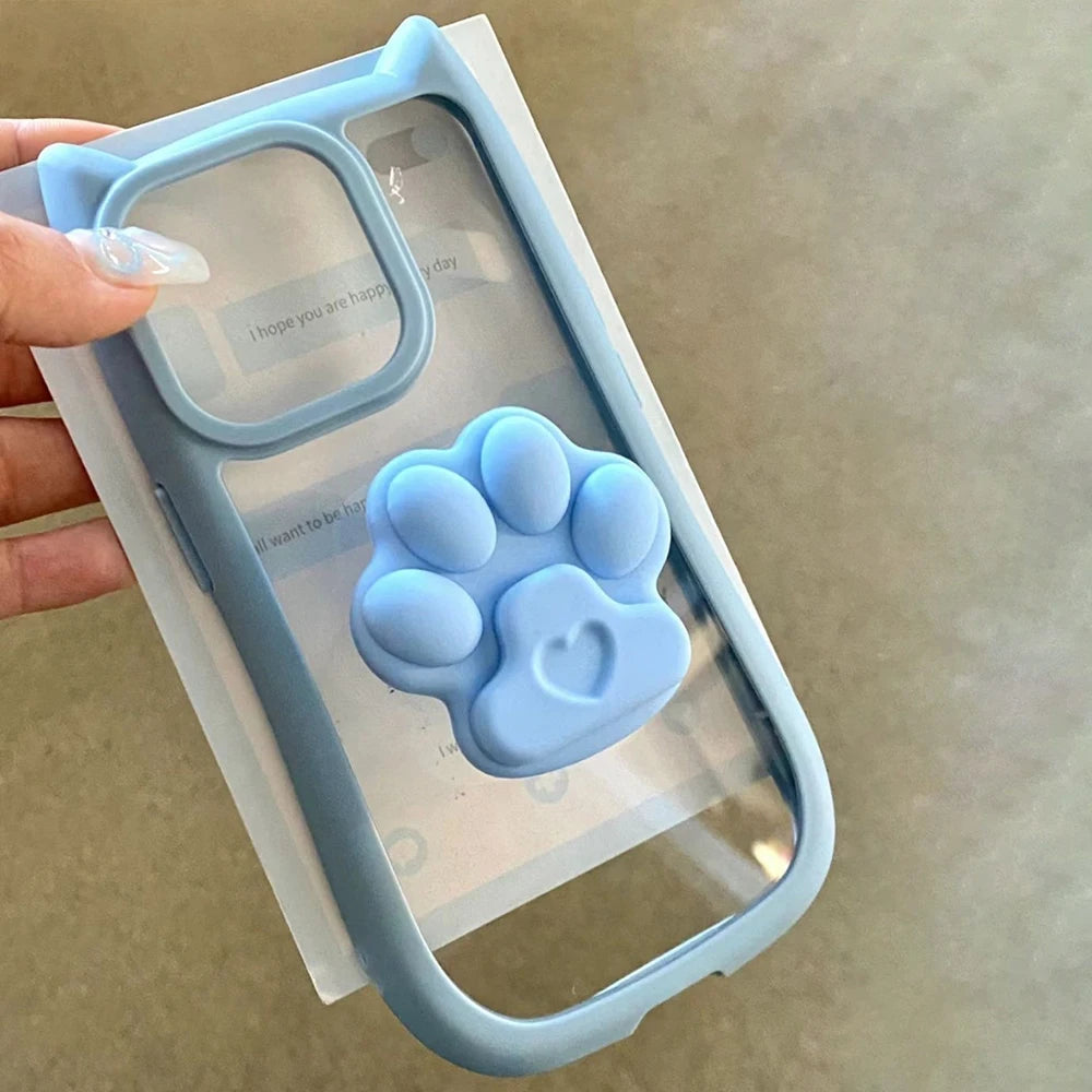 Cat Ears Clear Silicone Phone Case for iPhone