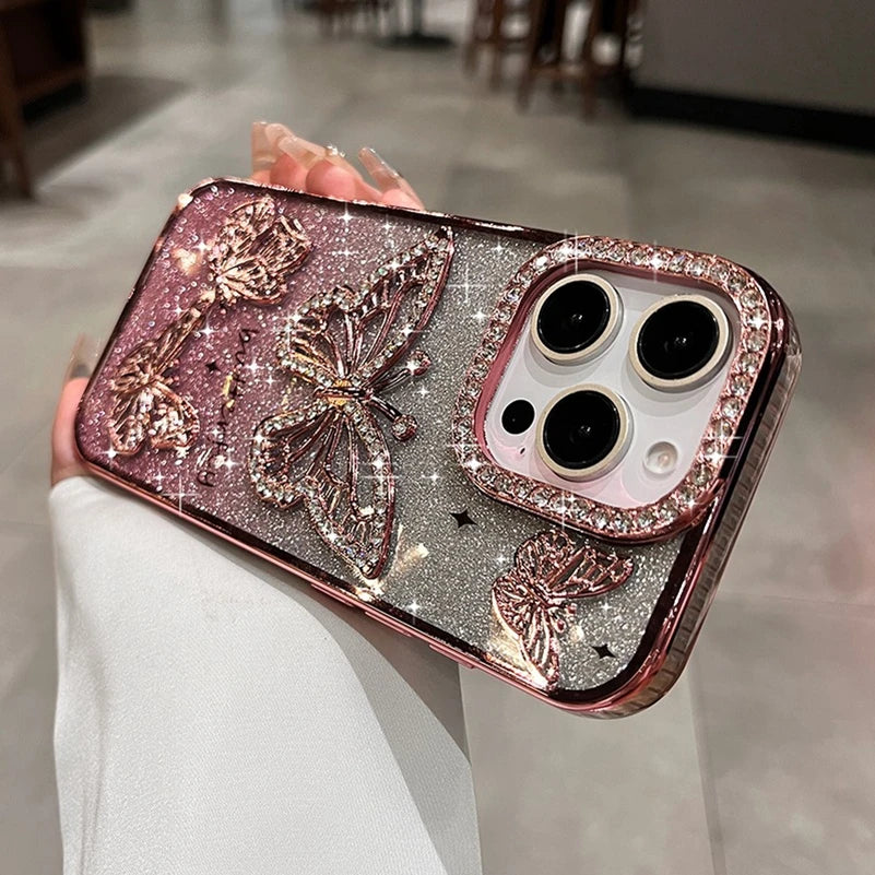 Diamond Butterfly Soft Phone Case