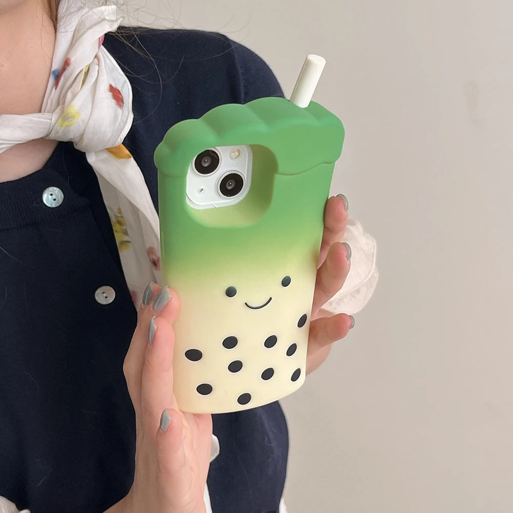 3D Pearl Milk Tea Cup Phone Case