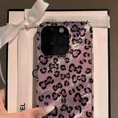 Pink Leopard Tinfoil Pattern Case For iPhone