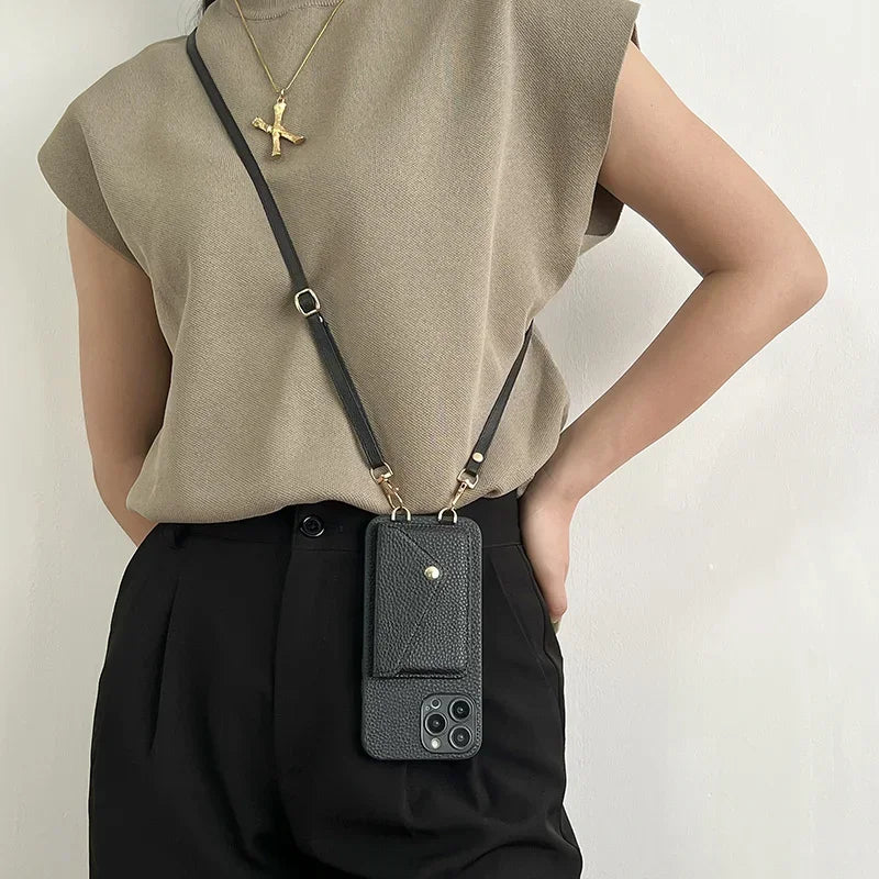 Crossbody Leather Wallet Phone Case