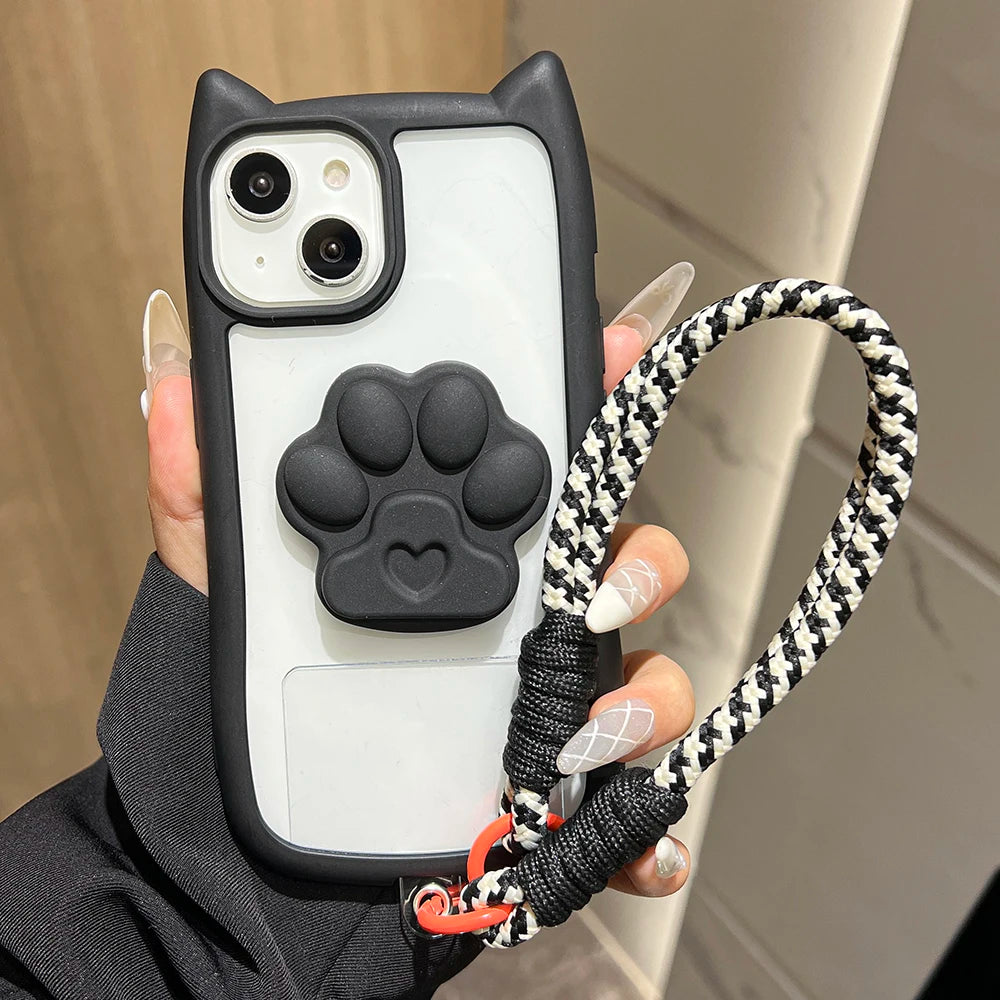 Cat Ears Clear Silicone Phone Case for iPhone