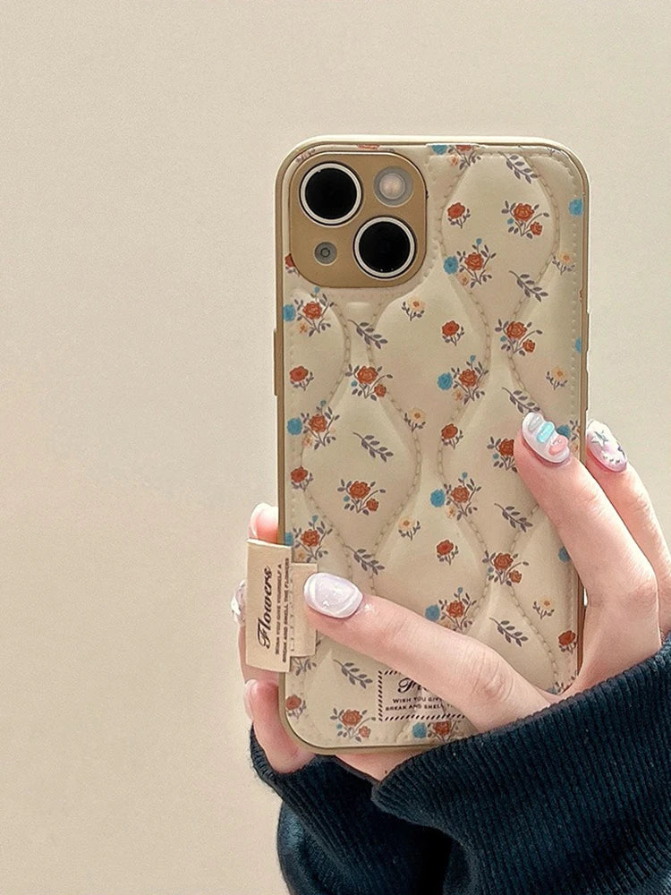 Floral Soft Leather Texture Phone Case