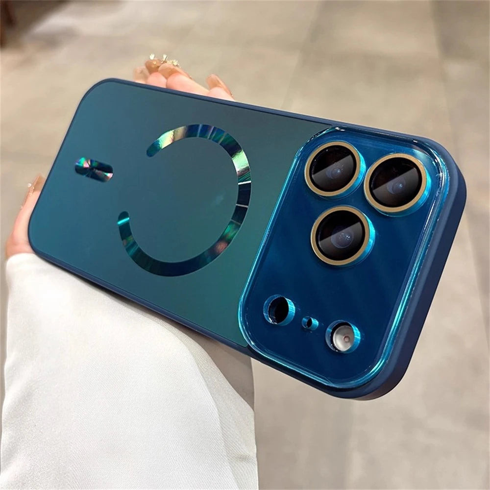 Magnetic Matte Glass Lens Protect Phone Case