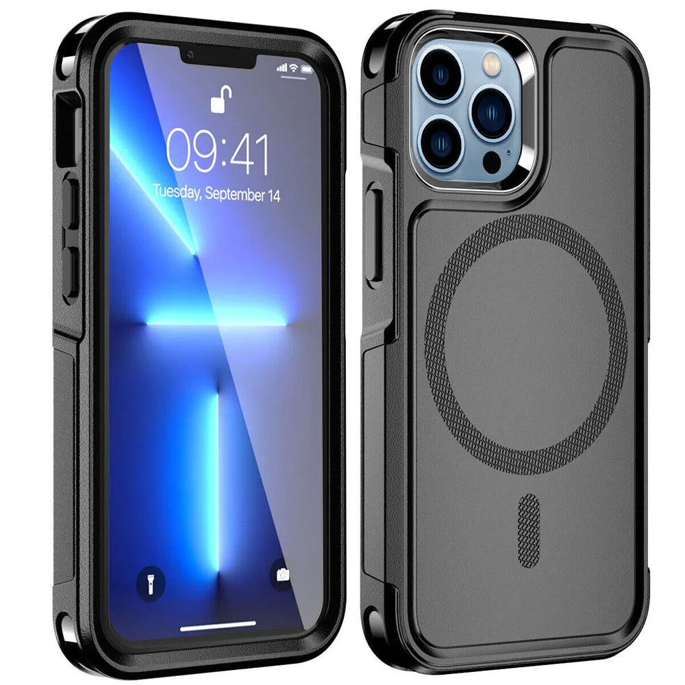 Rugged Matte Magnetic Hybrid Case For iPhone