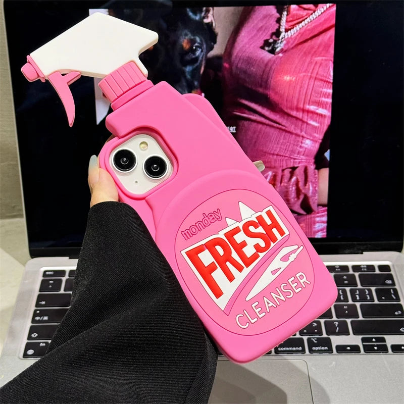 3D Stereo Cleaner Silicone Case for iPhone