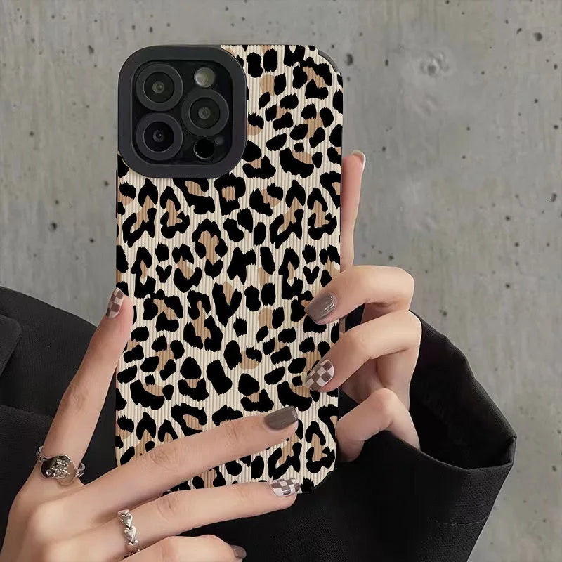 Creative Leopard Cow Print Silicone Case