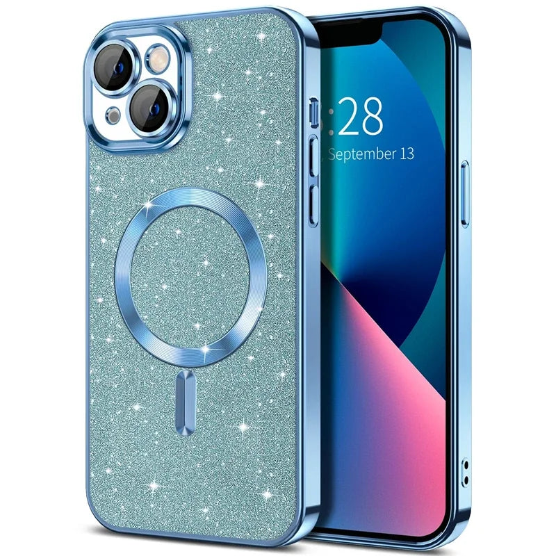 Electroplated Magnetic Glitter Case for iPhone