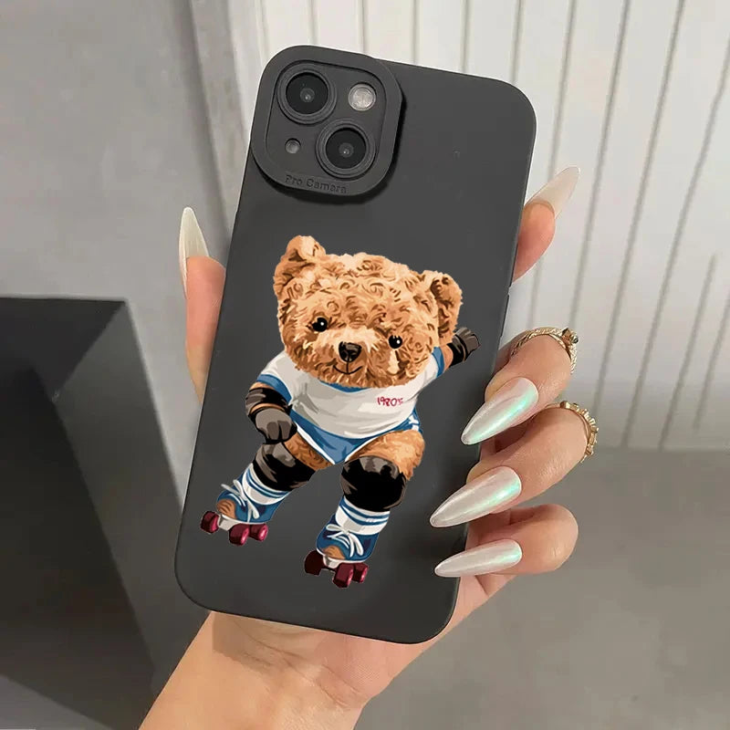 Teddy Bear Couple Cartoon Phone Case for iPhone