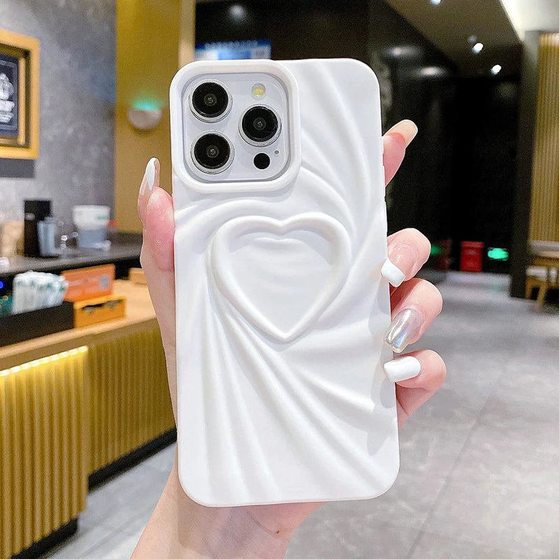 Love Heart Silicone Phone Case for iPhone