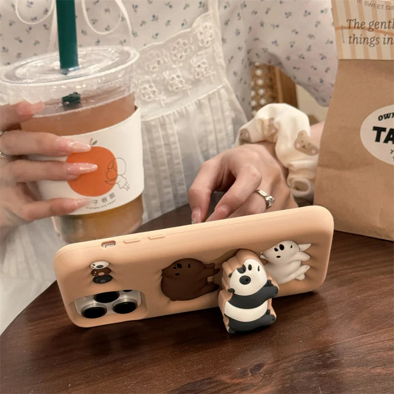 Kawaii Bear Case with Holder for iPhone