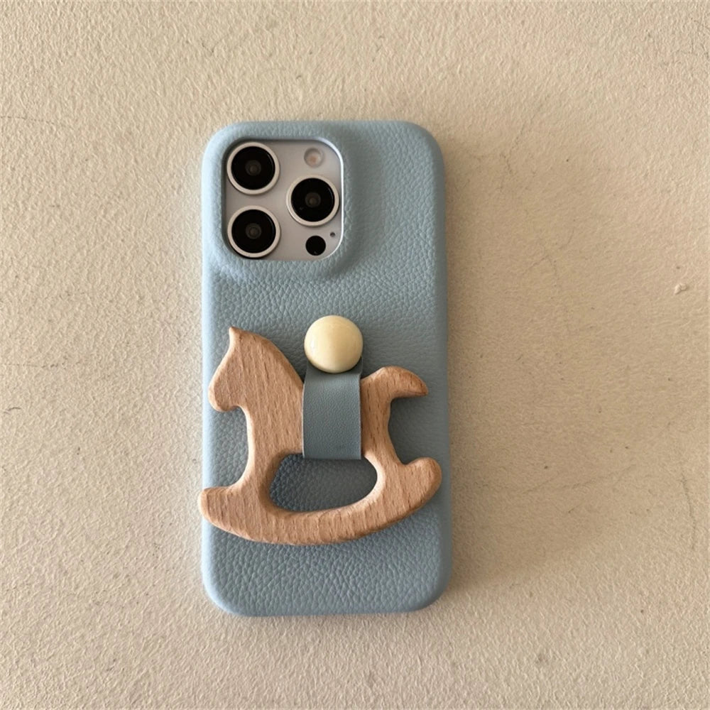 Retro Trojan Ring Buckle Phone Case for iPhone