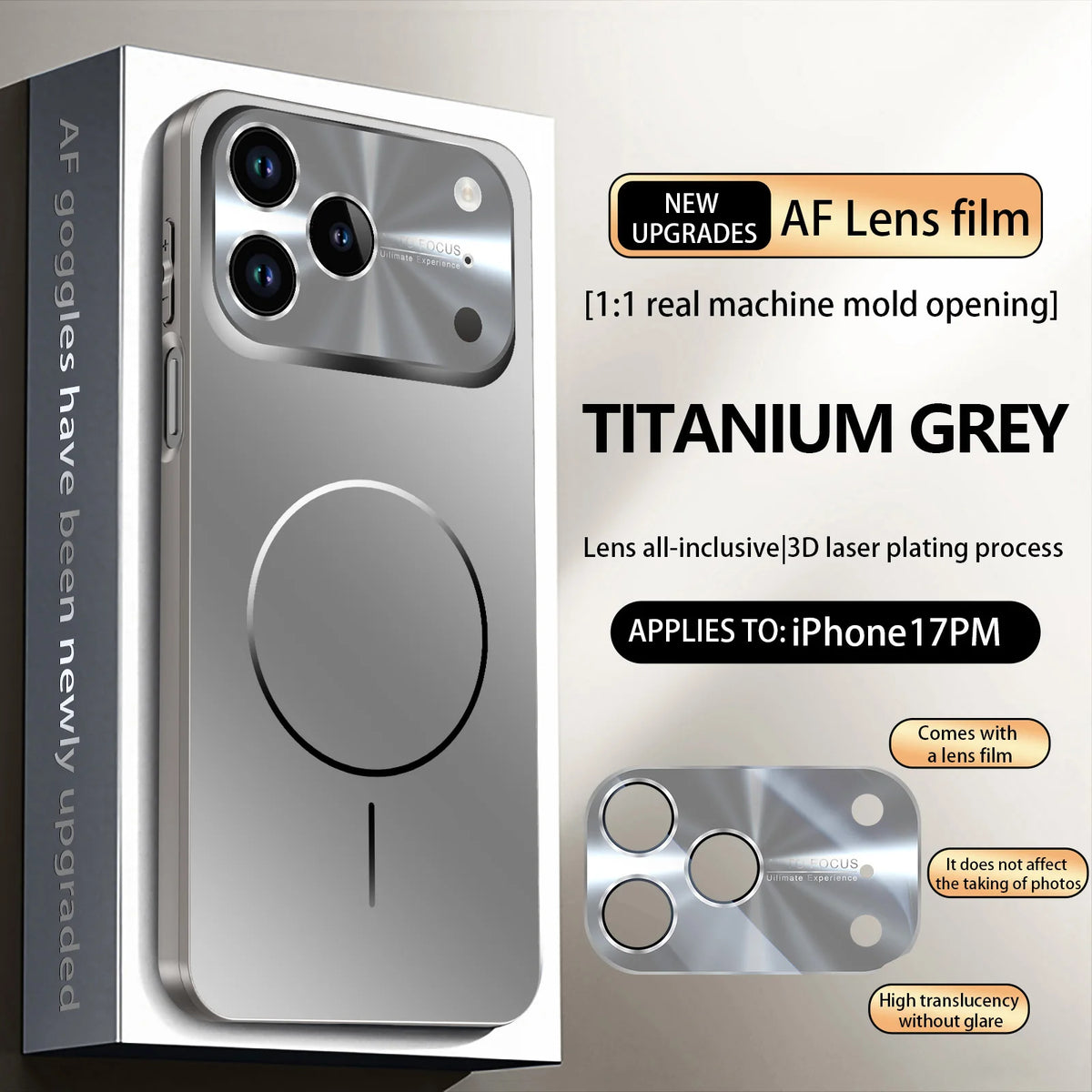 Plating Magnetic Crystal Lens Phone Case