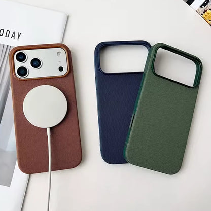 Woven Fabric iPhone Case Textured Slim Grip Magnetic Cover
