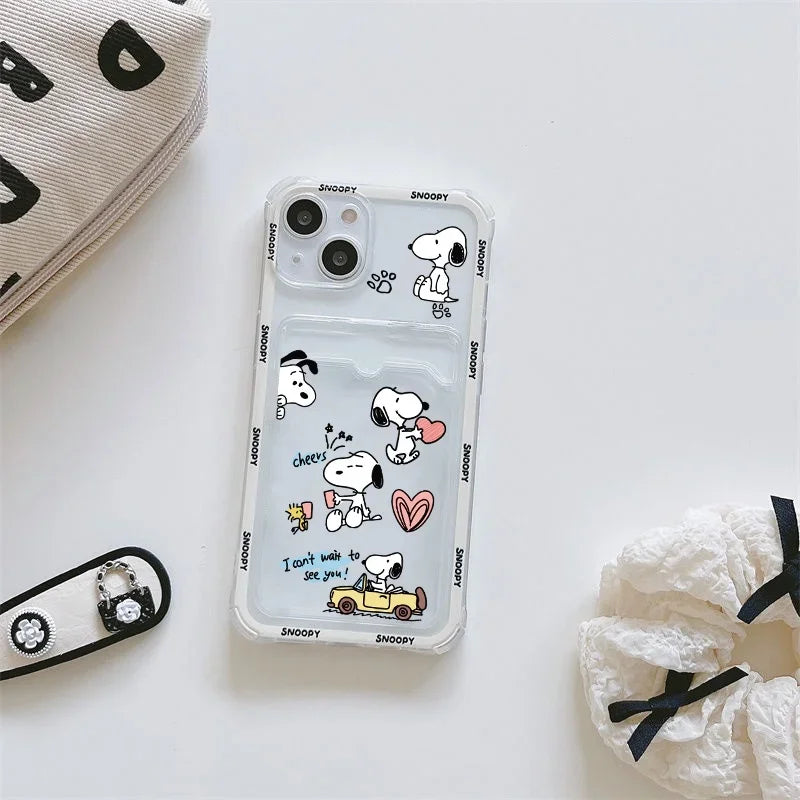 Funny Snoopy Card Bag Phone Case