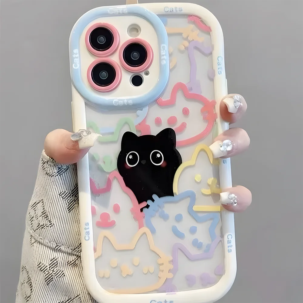 Cute Cat Silicone Case for iPhone
