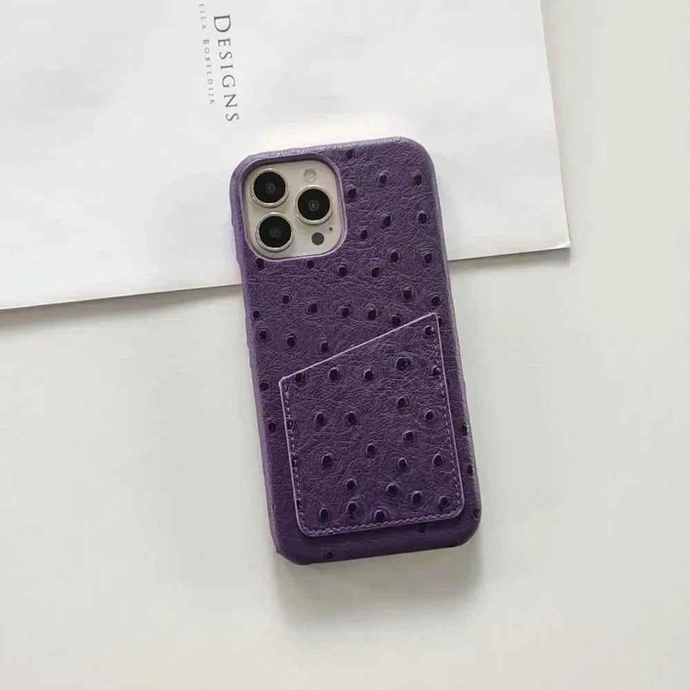 Ostrich Pattern Card Holder Phone Case