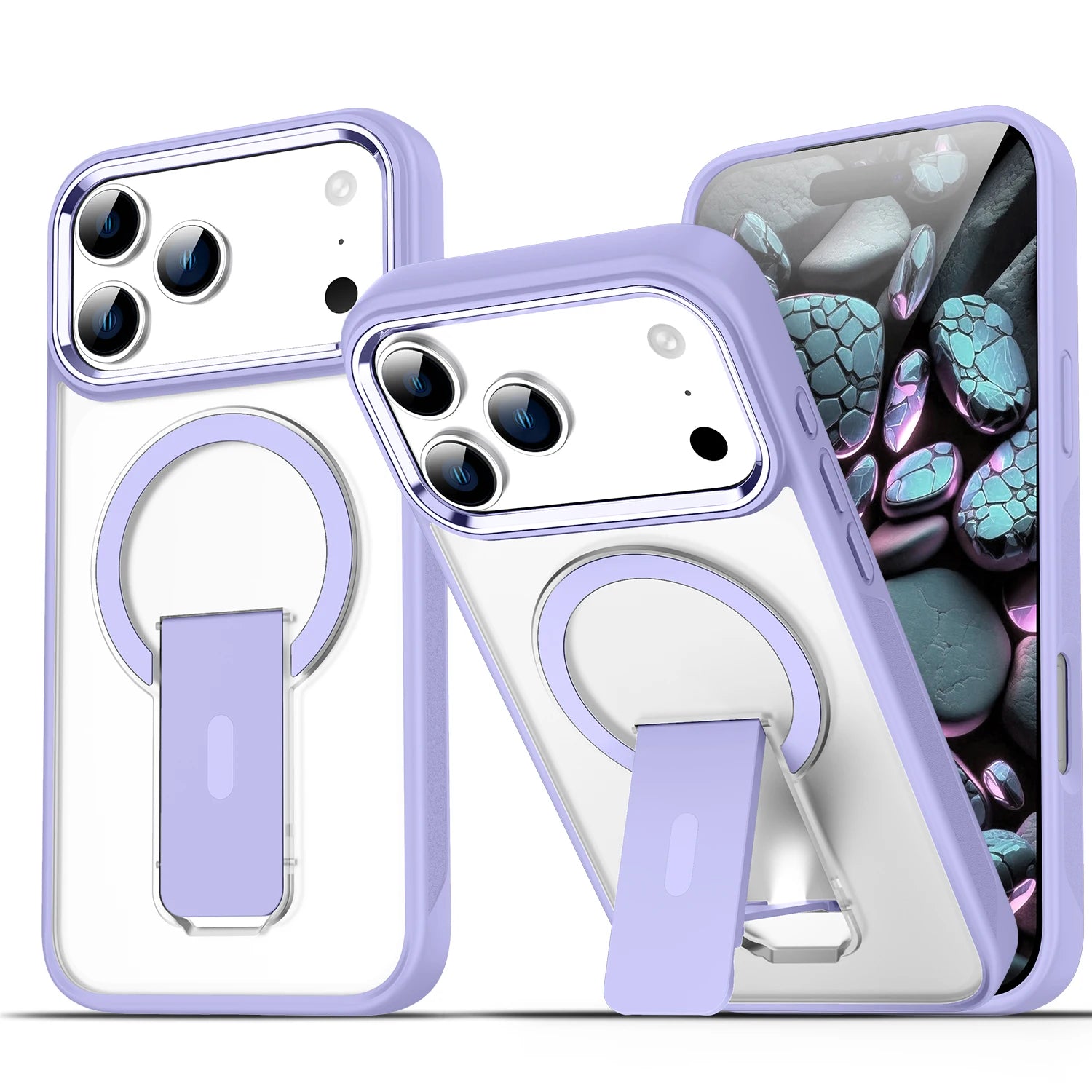 Matte Clear Magnetic Folding Stand Phone Case