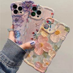 Laser Floral Shockproof Case for iPhone