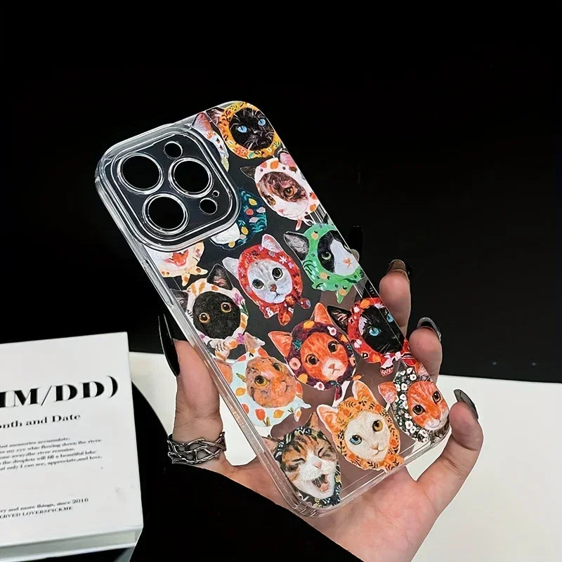 Colorful Cat Design Phone Case for iPhone