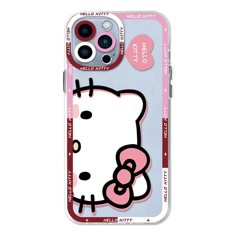 Clear Hello Kitty & Blue Puppy Phone Case for iPhone