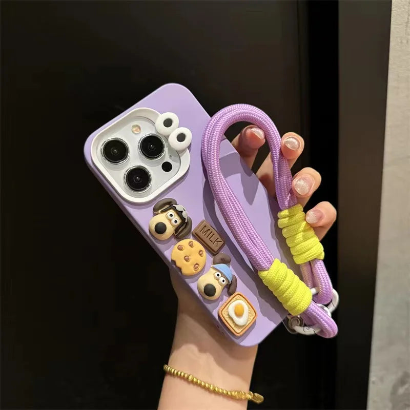 3D Sausage Dog Case with Strap for iPhone
