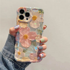 Laser Floral Shockproof Case for iPhone