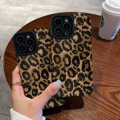 Gold Leopard Silicone Leather Case