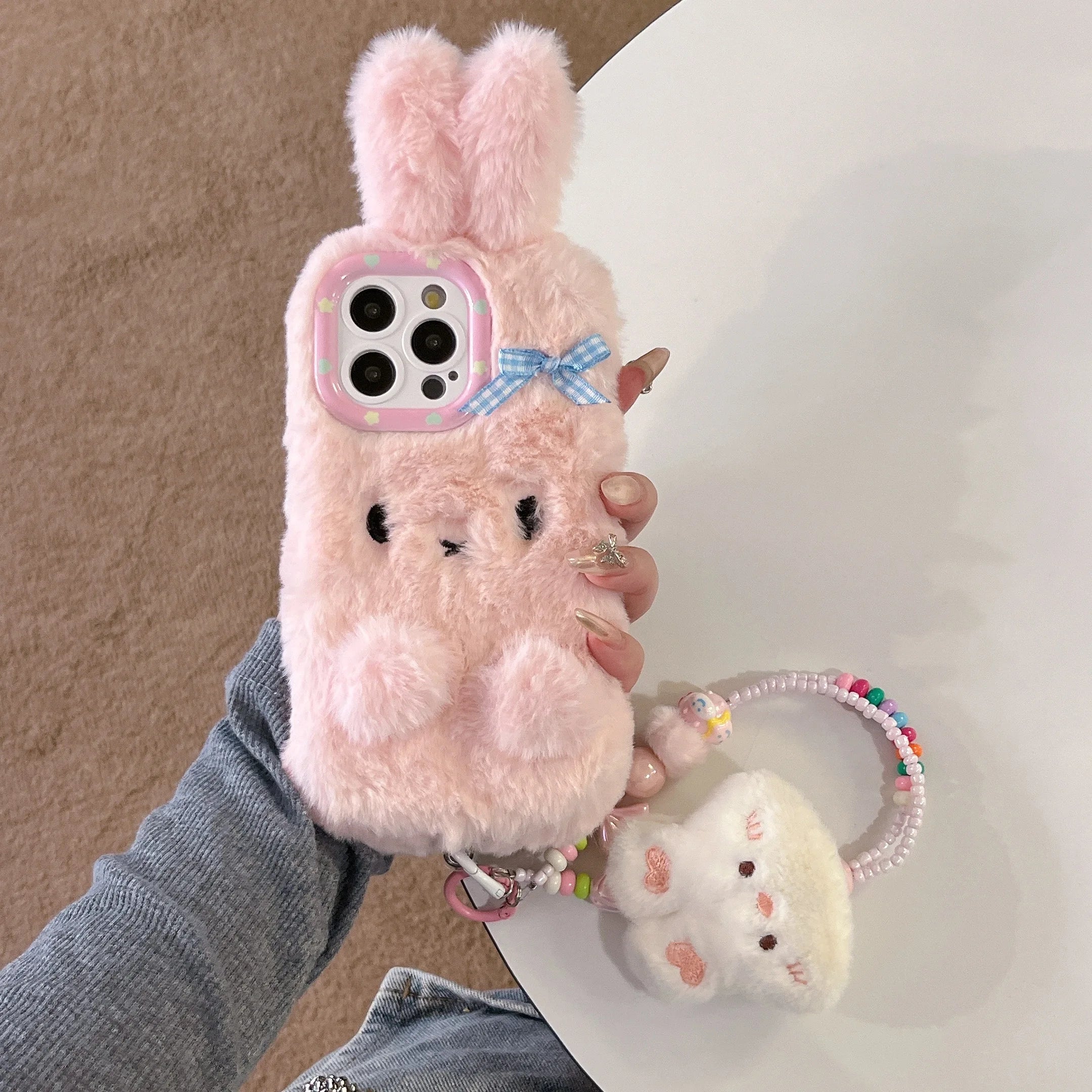 3D Rabbit Plush Winter Case for iPhone