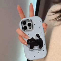 Polka Dot TPU Phone Case with Cat Holder