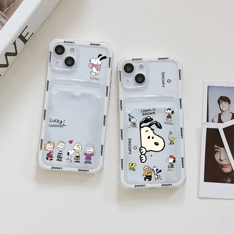 Funny Snoopy Card Bag Phone Case