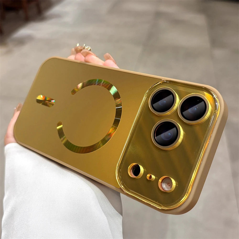 Magnetic Matte Glass Lens Protect Phone Case