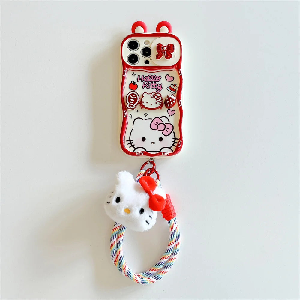3D Hello Kitty Camera Case with Strap for iPhone