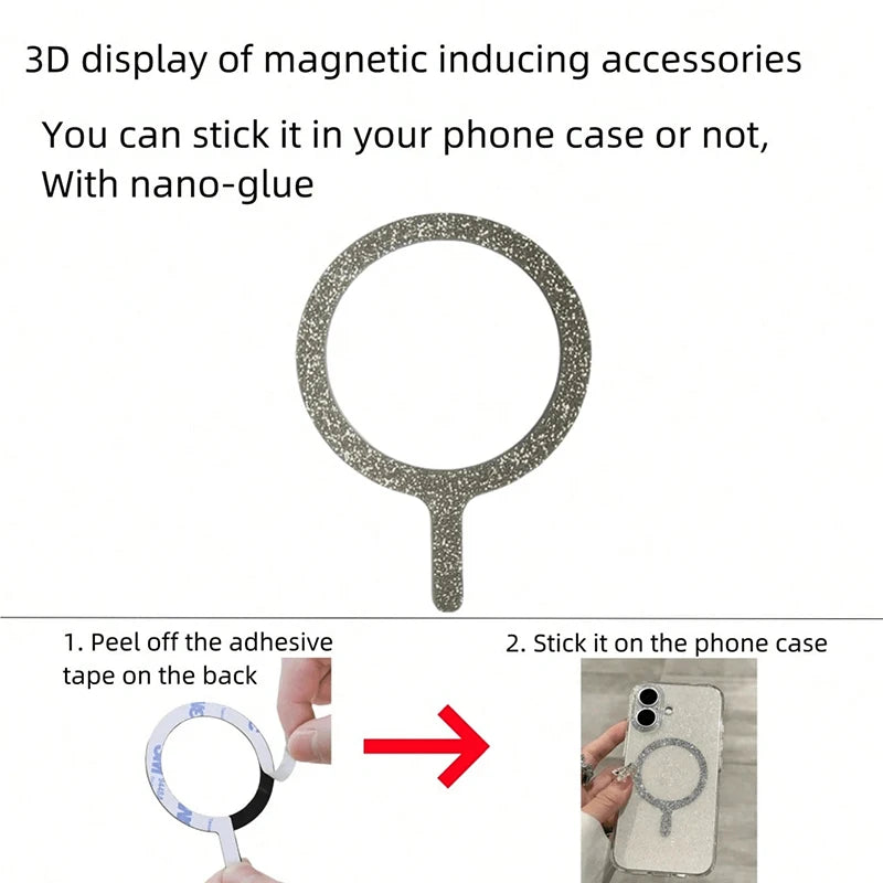 Transparent Magnetic Glitter Phone Case